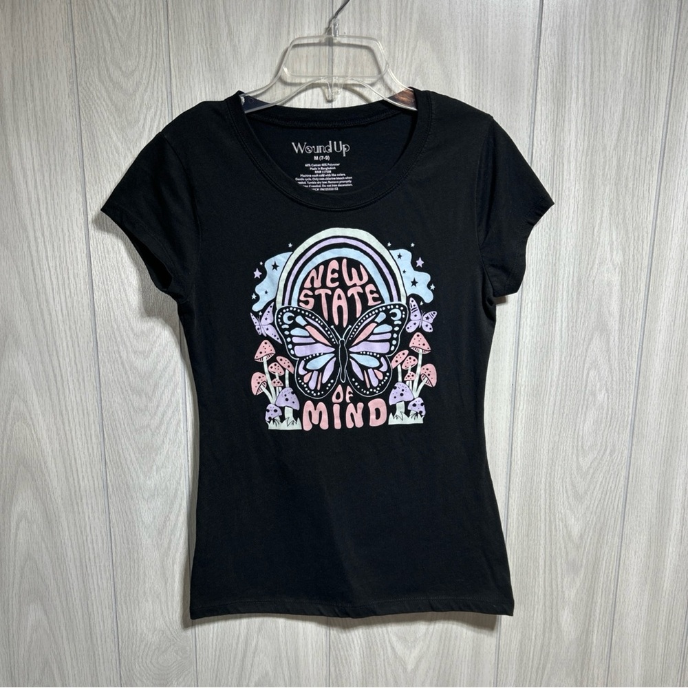 Wound Up New State Of Mind Short Sleeve Shirt Juniors Size 7-9